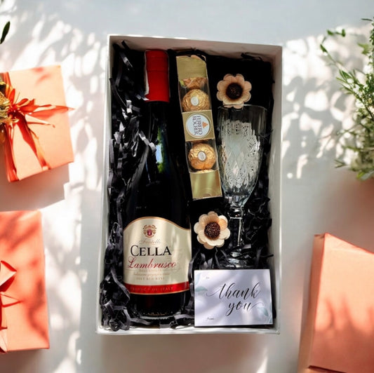 Red Wine with Wine Glass & Ferrero Gift Set