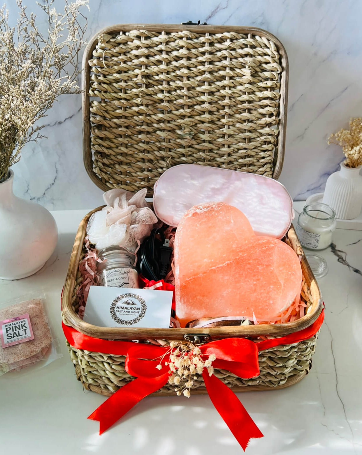 Heart Lamp and Native Storage Box Gift Set