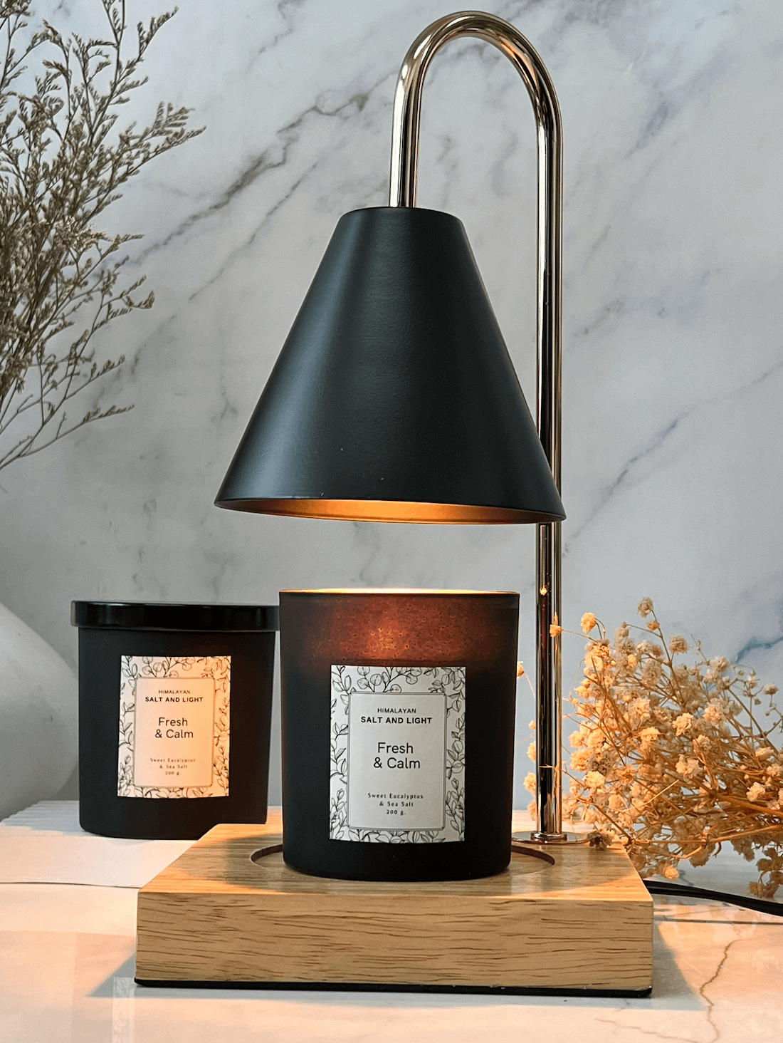 SnL Candle Warmer with Fresh & Calm Soy Candle Jar