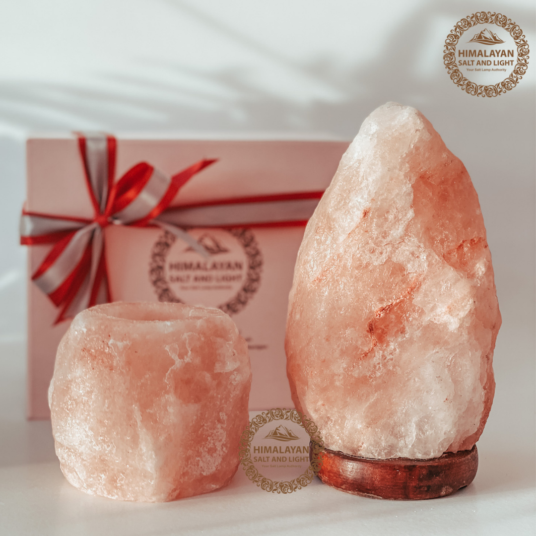 GS12 - Himalayan Lamp with Candle Holder Gift Set