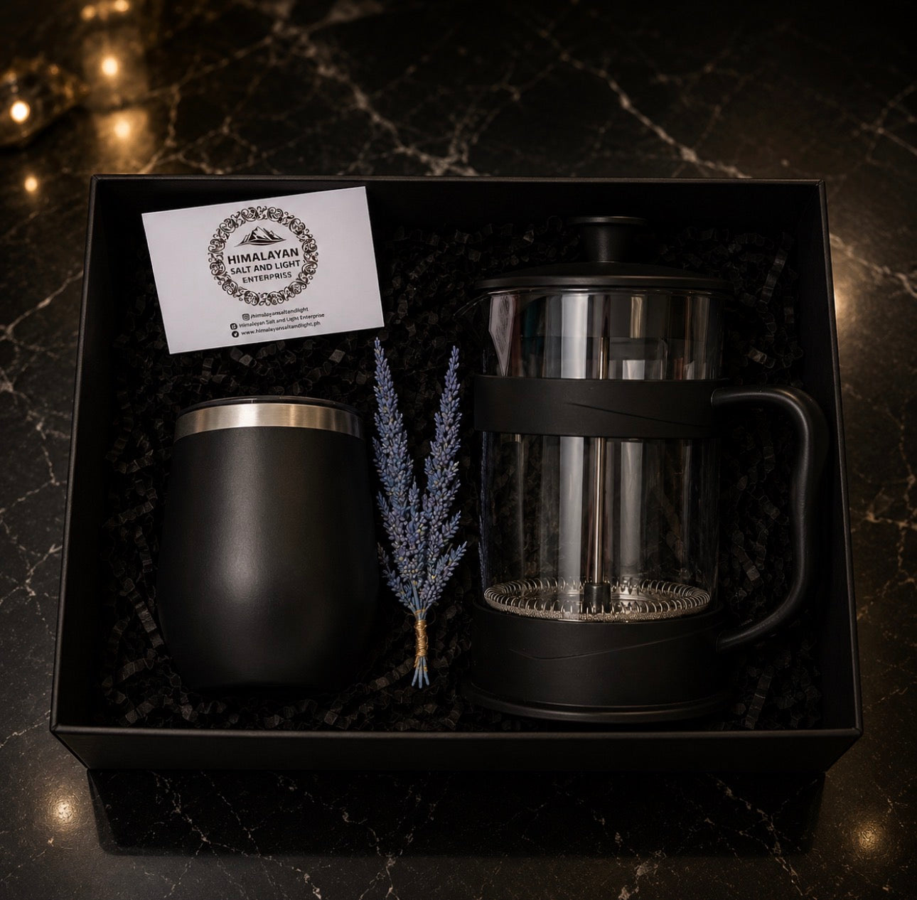 MS8 - Black Coffee Press with Mug Gift Set