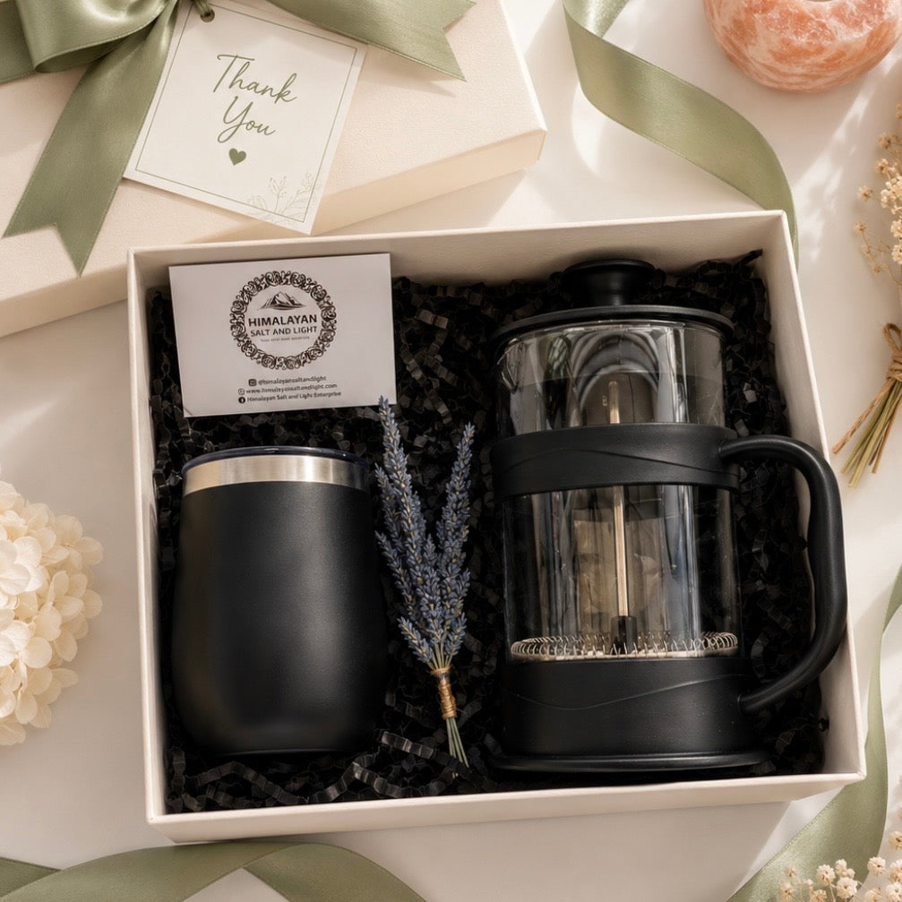 MS8 - Black Coffee Press with Mug Gift Set