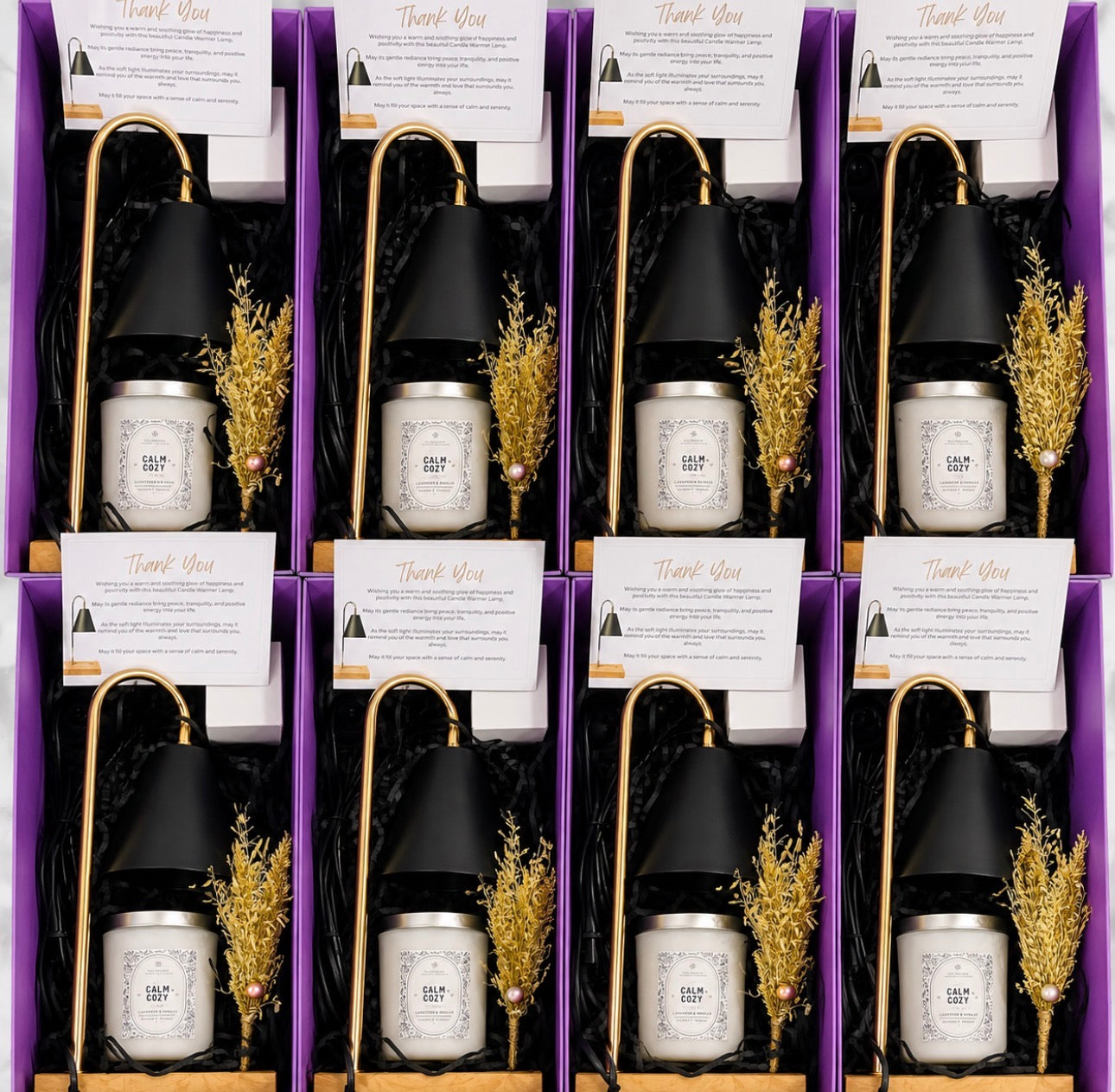 Bulk Gift of Candle Warmer with Soy Candle in an elegant gift box 