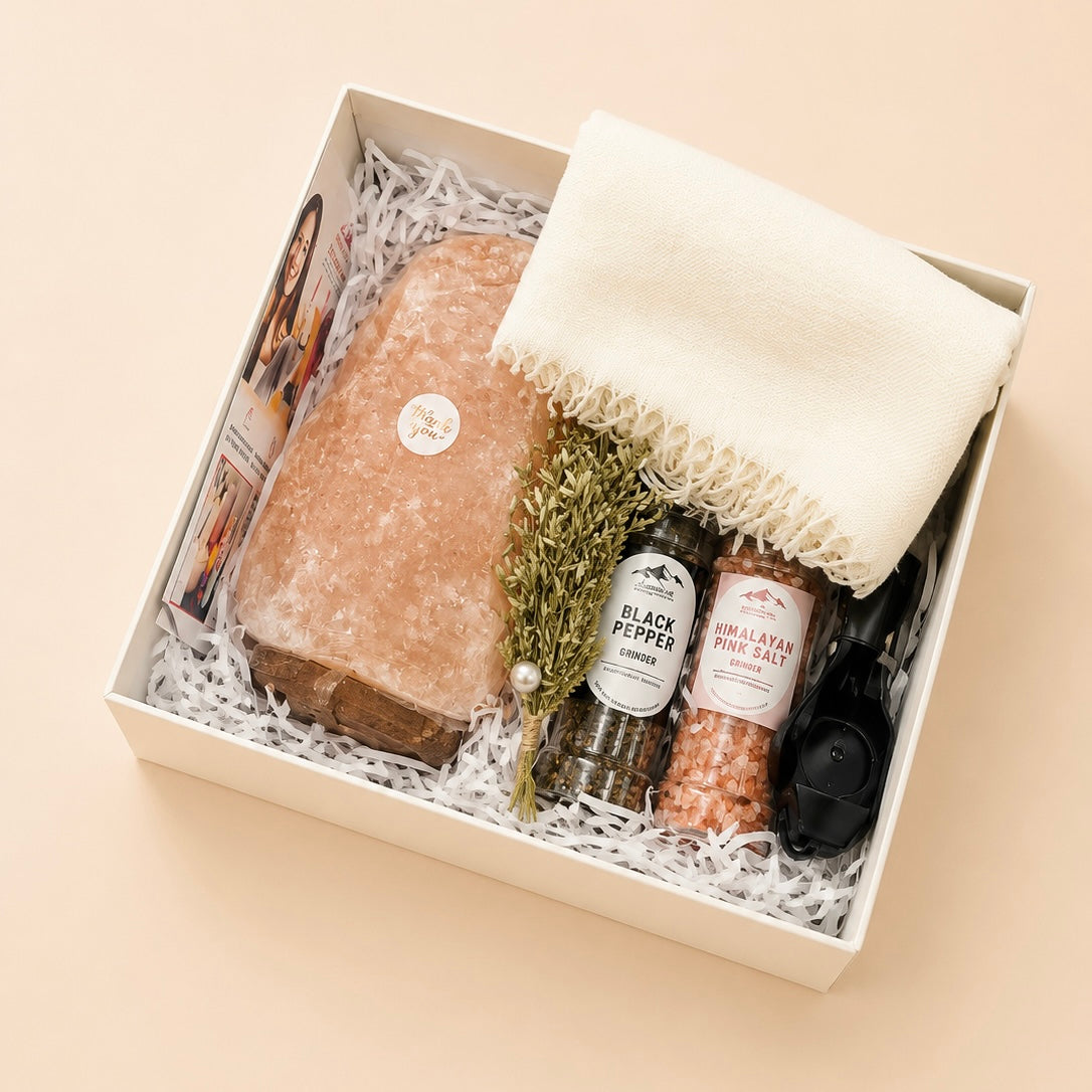 GS20 - Himalayan Lamp with Cashmere ( Shawl ) Salt Grinder and Pepper