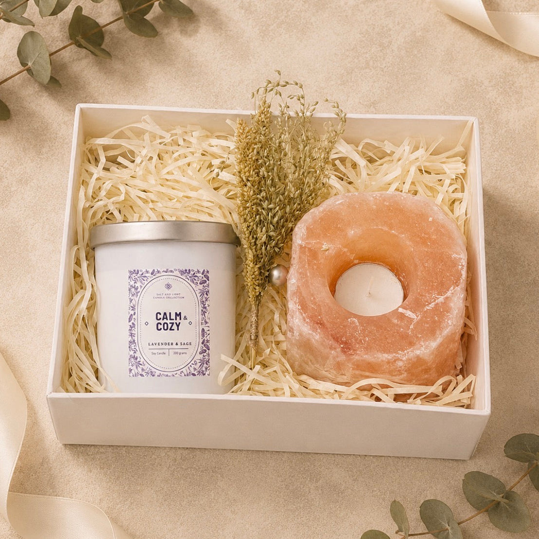 Premium Soy Candle with Candle Holder in a Gift Box 
