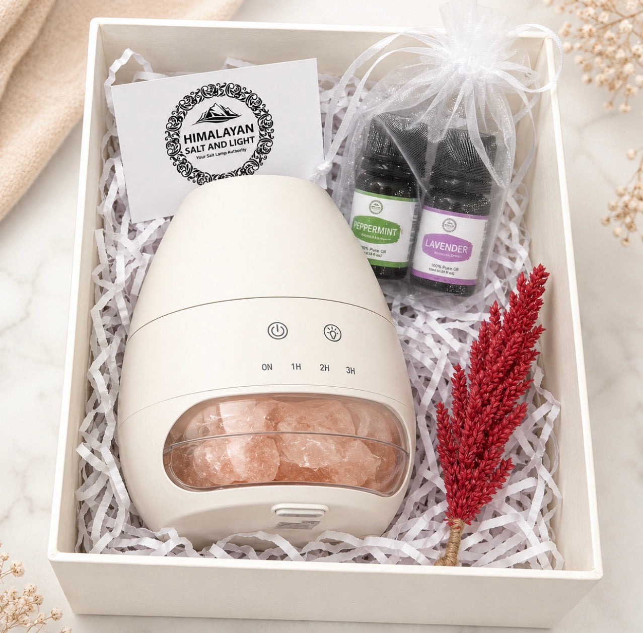 White Diffuser with Essential Oil Gift Set